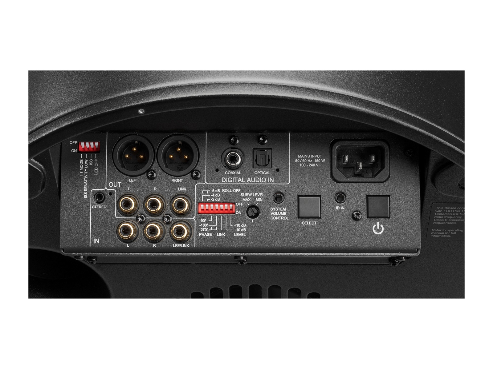 Genelec F2BMM | Home Subwoofer, 150W aktiv, 8", schwarz, XLR, Cinch, S/PDIF, ISS, Bass Mgmt, Remote